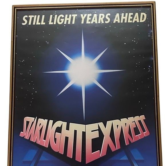 Vintage Starlight Express Theater Poster 13x20 Goldtone Frame Broadway Musical - Picture 3 of 5